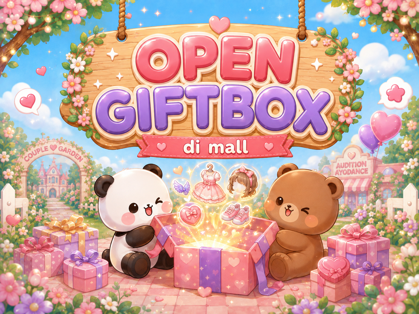 Ilustrasi tema Open Giftbox yang digenerate khusus untuk halaman ini.